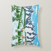 冬のクリスマスの背景。松の木とスズ アクセントクッション (正面(垂直))