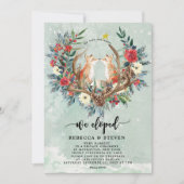 冬のクリスマスの花の孤私達は駆け落ちしました 招待状 (正面)