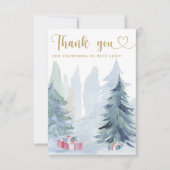 冬のクリスマスの赤ちゃん感謝していシャワーあなた サンキューカード (正面)