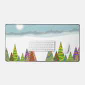 冬のクリスマスの風景 デスクマット (キーボード&マウス)