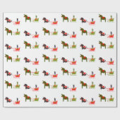 冬のクリスマスのDalaの馬のそりの乗車 ラッピングペーパー (フラット)