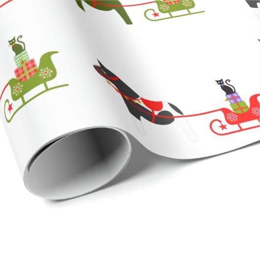 冬のクリスマスのDalaの馬のそりの乗車 ラッピングペーパー (ロールコーナー)