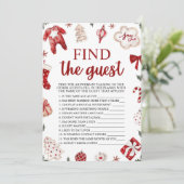 冬のクリスマスはゲストの赤ちゃんシャワーゲームを見つける 招待状 (スタンド正面)