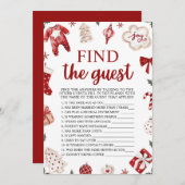 冬のクリスマスはゲストの赤ちゃんシャワーゲームを見つける 招待状 (正面/裏面)