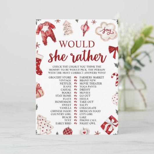 冬のクリスマスは彼女はむしろ赤ちゃんシャワーのゲームだろう 招待状 (スタンド正面)