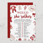 冬のクリスマスは彼女はむしろ赤ちゃんシャワーのゲームだろう 招待状 (正面/裏面)