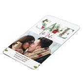 冬のクリスマスは日付の写真の磁石を保存 マグネット (左側)