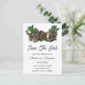 冬のクリスマスは日付結婚を保存 ポストカード (スタンド正面)