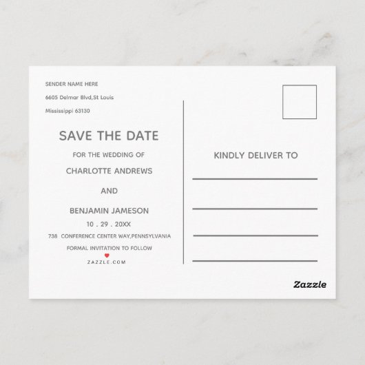 冬のクリスマスは日付結婚を保存 ポストカード (裏面)