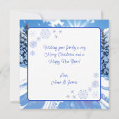 冬のクリスマスを過ごす子どもパーソナライズされたたち カード (裏面)