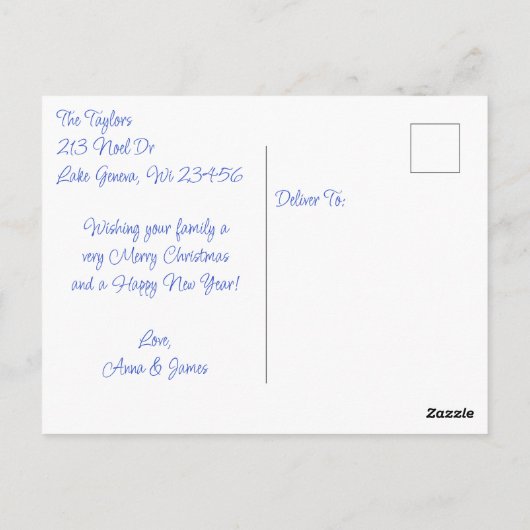 冬のクリスマスを過ごす子どもパーソナライズされたたち ポストカード (裏面)