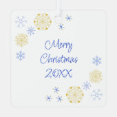 冬のクリスマスを過ごす子供たち メタルオーナメント (裏面)