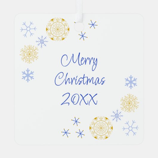 冬のクリスマスを過ごす子供たち メタルオーナメント (裏面)