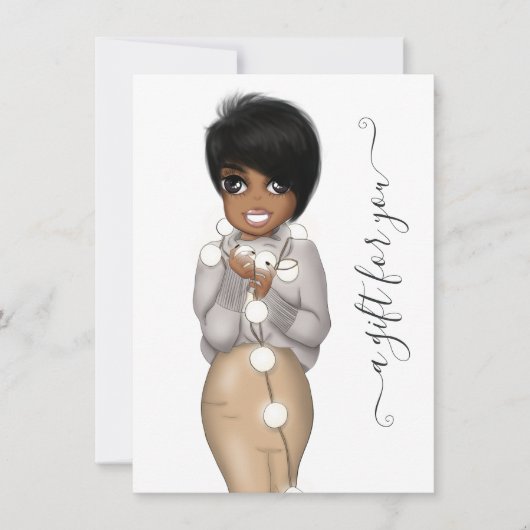 冬のクリスマスアフリカ系アメリカ人プランナー人形 (正面)