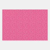 冬のクリスマスインスパイアレトロピンクのパターン ラッピングペーパーシート (正面3)