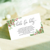 冬のクリスマスエバーグリーンブックベビーチケット エンクロージャーカード