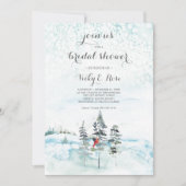 冬のクリスマスエバーグリーンブライダルシャワーの招待 招待状 (正面)