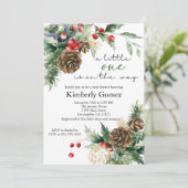 冬のクリスマスエバーグリーンベビーシャワー 招待状 (スタンド正面)