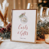 冬のクリスマスオーナメントカード&ギフト ポスター