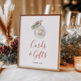 冬のクリスマスオーナメントカード&ギフト ポスター