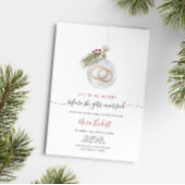 冬のクリスマスオーナメントブライダルシャワーの招待状 招待状