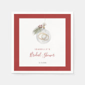 冬のクリスマスオーナメント ブライダルシャワー スタンダードカクテルナプキン (正面)