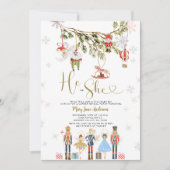 冬のクリスマスオーナメント 男女どちらかお披露目 招待状 (正面)