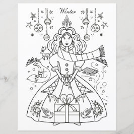 冬のクリスマスカラーとアクティビティシート