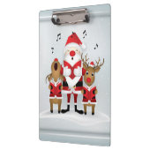 冬のクリスマスカロリングのサンタ・トナカイ歌 クリップボード (左)