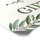 冬のクリスマスカードとギフトテーブルサイン ポスター (角)