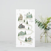 冬のクリスマスカード 雪景色の村 (スタンド正面)