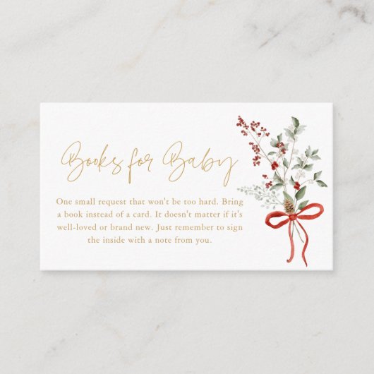 冬のクリスマスガール赤ちゃんシャワーベビー エンクロージャーカード (正面)