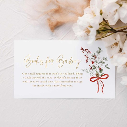 冬のクリスマスガール赤ちゃんシャワーベビー エンクロージャーカード