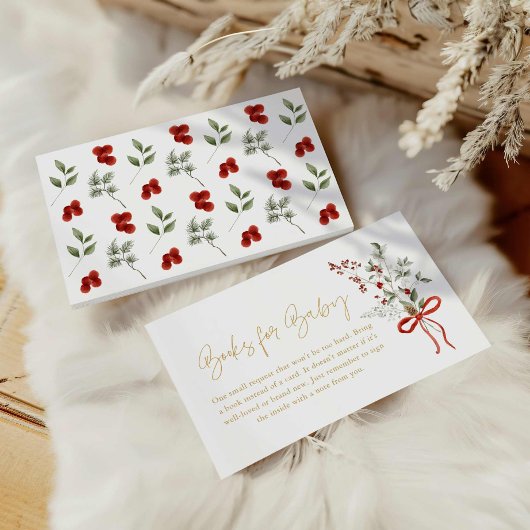 冬のクリスマスガール赤ちゃんシャワーベビー エンクロージャーカード