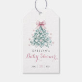 冬のクリスマスガール赤ちゃんシャワー ギフトタグ (正面)