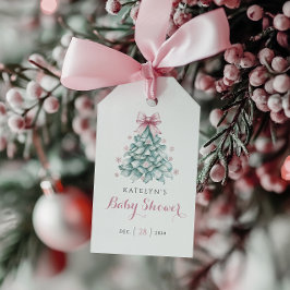 冬のクリスマスガール赤ちゃんシャワー ギフトタグ