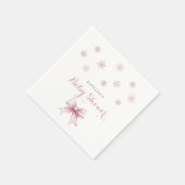 冬のクリスマスガール赤ちゃんシャワー スタンダードカクテルナプキン (角)