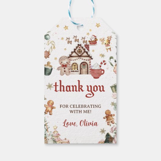 冬のクリスマスクッキー誕生日お気に入りギフトラベル ギフトタグ (裏面)