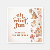 冬のクリスマスクッキー誕生日パーティー スタンダードカクテルナプキン (正面)