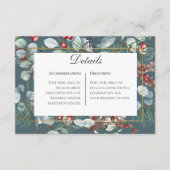 冬のクリスマスグリーンティール（緑がかった色）詳細結婚ズ エンクロージャーカード (正面)