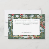 冬のクリスマスグリーン結婚ズ サンキューカード (裏面)