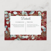 冬のクリスマスグリーン結婚リーレッド詳細 エンクロージャーカード (正面)