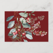 冬のクリスマスグリーン結婚リーレッド詳細 エンクロージャーカード (裏面)