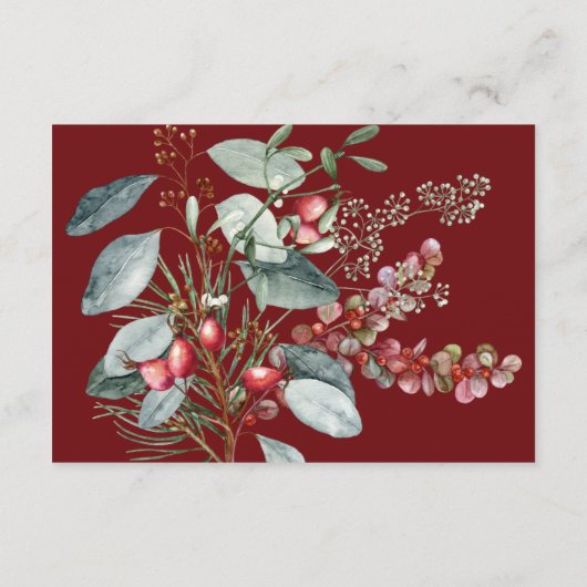 冬のクリスマスグリーン結婚リーレッド詳細 エンクロージャーカード (裏面)