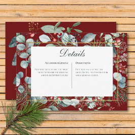 冬のクリスマスグリーン結婚リーレッド詳細 エンクロージャーカード