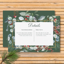 冬のクリスマスグリーン詳細結婚ズ エンクロージャーカード