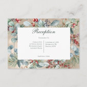 冬のクリスマスグリーン金ゴールド結婚披露宴 エンクロージャーカード (正面)