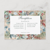 冬のクリスマスグリーン金ゴールド結婚披露宴 エンクロージャーカード (正面)