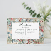 冬のクリスマスグリーン金ゴールド結婚披露宴 エンクロージャーカード (スタンド正面)