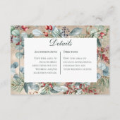 冬のクリスマスグリーン金ゴールド結婚詳細 エンクロージャーカード (正面)